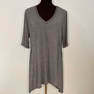 Andrea Jovine tunic blouse striped black grey XL